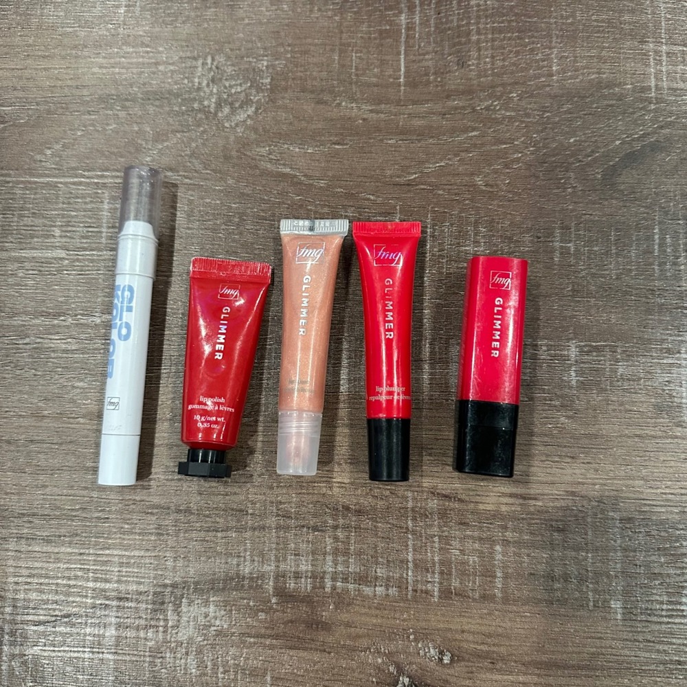 Avon fmg Glimmer Lip Polish Plumper Glaze Conditioner And Serum Pencil Set 5pc